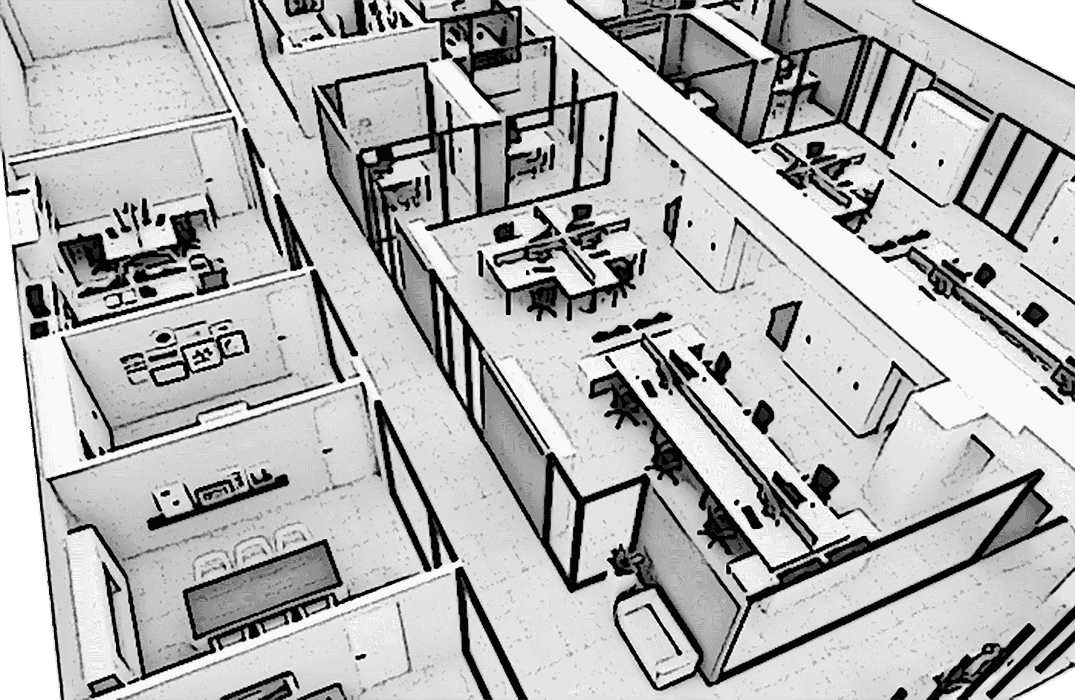 progettazione space planning plan project render ambiente spazio ufficio